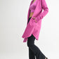 Open Front Longline Hoodie Cardigan: NEW ORCHID