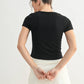 Organic Cotton Fit V-Neck Short Sleeve Shirt: WHITE