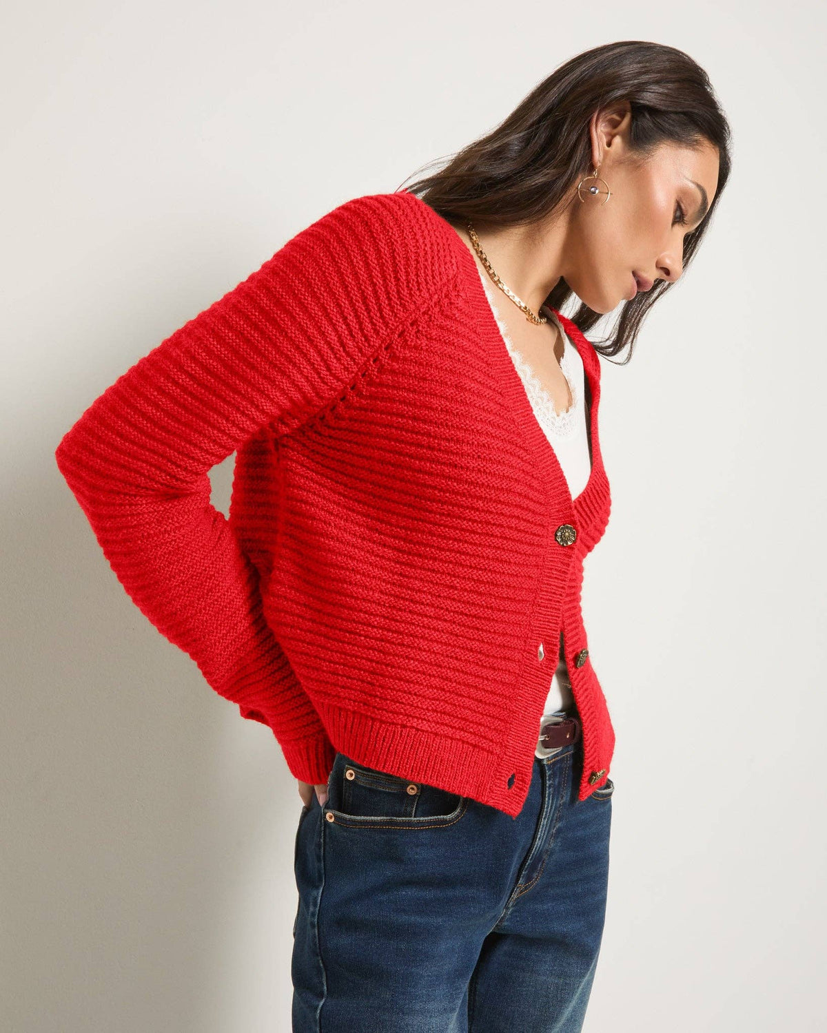 Seventy Eight and Sunny (SEAS) - Meadow Cardigan: Sea Grass / L