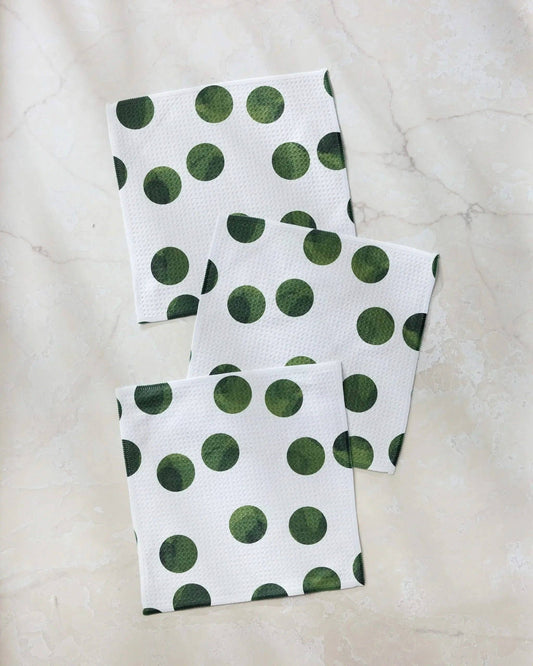 Grass Polka Dishcloth Set