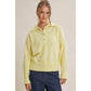 in february - MORNING LIGHT UPLIFTING SOFT PASTEL POLO SWEATER TOP: BUTTER YELLOW / M