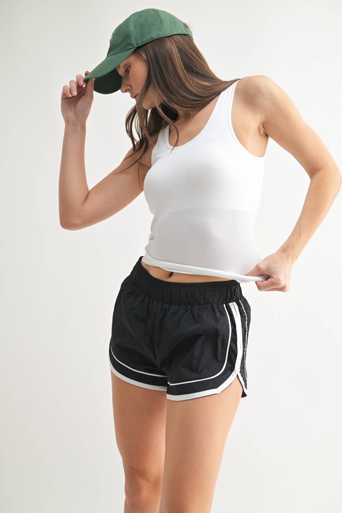 Classic Seamless Ribbed Tank Top: BLACK