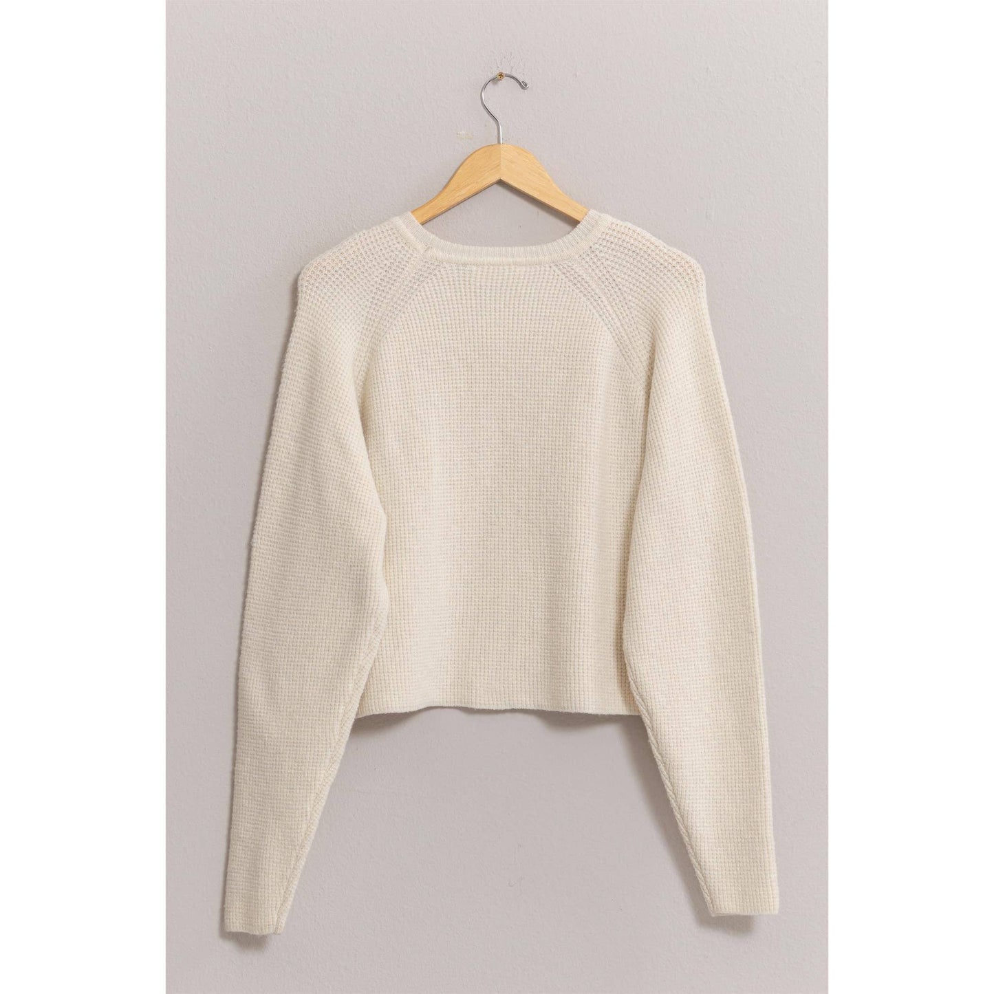 Oversized Raglan Sleeve Sweater: GRAY BLUE