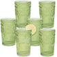 Kate Aspen - 13 oz. Vintage Textured Sage Green Drinking Glasses (6 pcs)