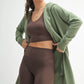 Open Front Longline Hoodie Cardigan: BLUE DEPTH