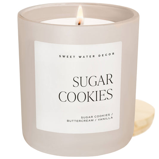 Candle: Sugar Cookies 15 oz Soy Candle, Matte Jar