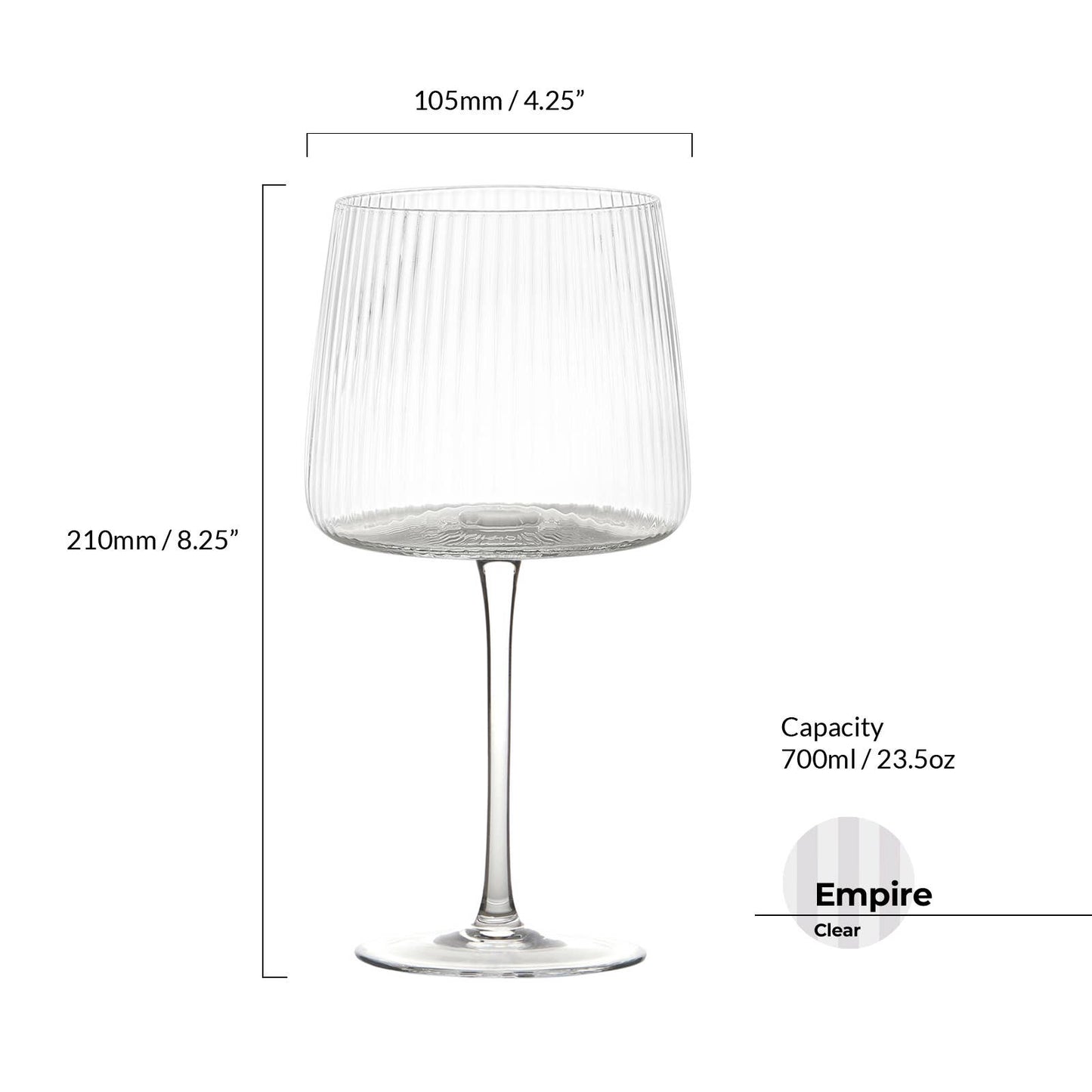 Empire Clear Gin Glasses: Set of 2