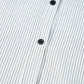 Lovesoft - Stripe Roll-tab Sleeve Pocketed Long Shirt: Black Stripe / 65%Polyester+35%Cotton / XL
