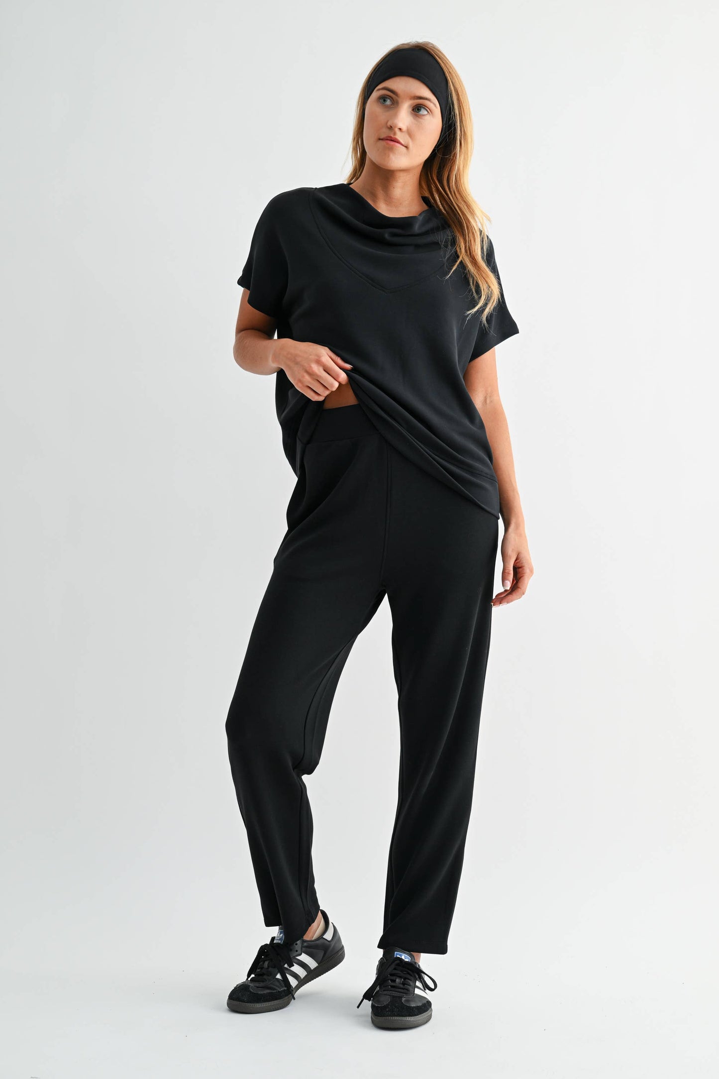 Laguna Cowl Neck Top: DENIM