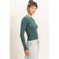 HYFVE - Crew Neck Long Sleeve Top: DARK BROWN / S-M-L(2-2-2)