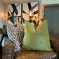 Rennah Collective - Mustard Green Velvet Pillow Cover: 22x22 Cover Only