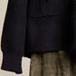 Mello. - Oversize Jacket with Knit Sleeve: Cream / SM