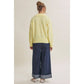 in february - MORNING LIGHT UPLIFTING SOFT PASTEL POLO SWEATER TOP: BUTTER YELLOW / L