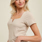 Smoothing Nylon-Spandex Knit Top: PISTACHIO