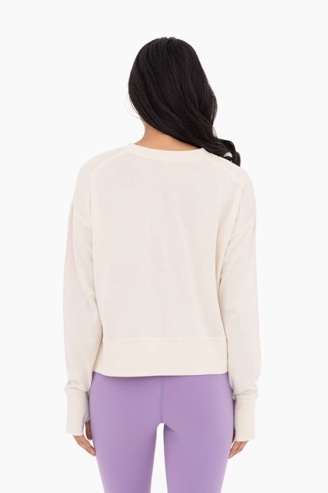 Organic Cotton Blend Crew Neck: NATURAL