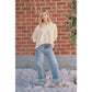 BiBi - VINTAGE WASHED STRAIGHT JEANS WITH SIDE STITCH DETAIL: WASHED DENIM / XL