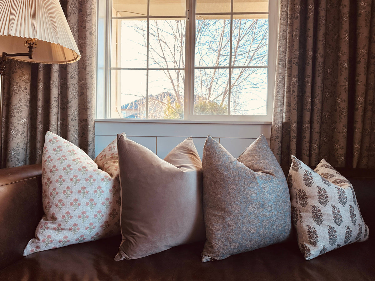 Rennah Collective - Pewter Velvet Pillow Cover: 22x22 Cover Only