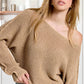 La Miel - JDS3608-Boat Neck Off Shoulder Dolman Sleeve Sweater Fall: Frosty Mint / L