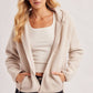 Bluivy - SOFT SHERPA FLEECE ZIPPER FRONT HOODIE JACKET: WINE / M