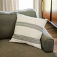 Creative Women - 18" Aden Cotton Throw Pillow Cover: Natural with Navy