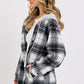 Classic Plaid Hooded Shacket: IVORY/BLACK