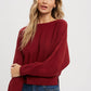 Boatneck Dolman Pullover: BURGUNDY