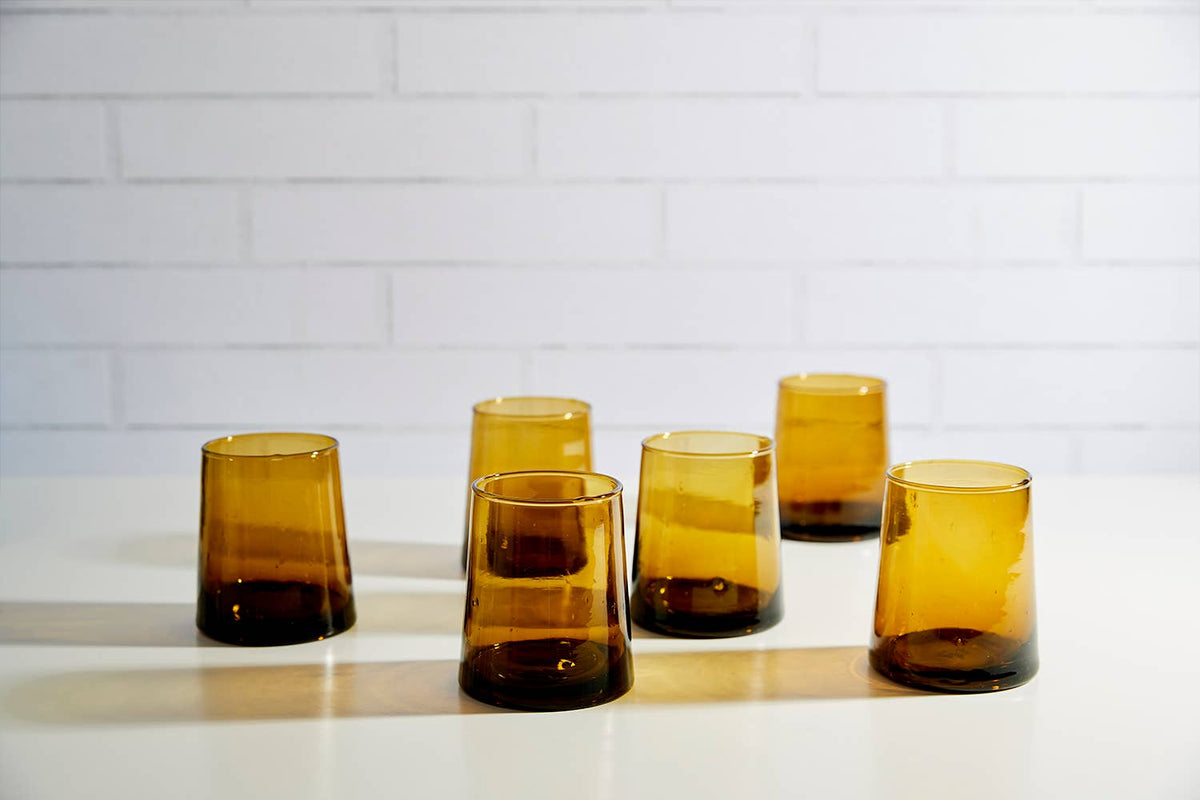Verve Culture - Moroccan Cone Glassware Small - Amber: Amber