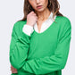 La Miel - JBS3122-V-neck Long Sleeve Lightweight Knit Top Christmas: Apple Green / L