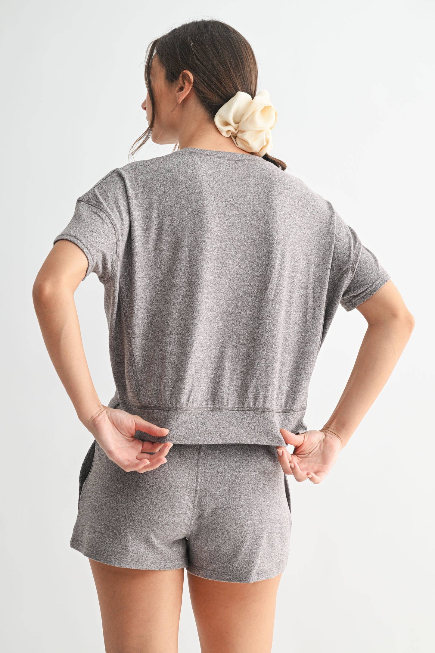 Mono B - Brushed Hacci Dolman Top: BURNT AMBER / S:M:L (2:2:2)