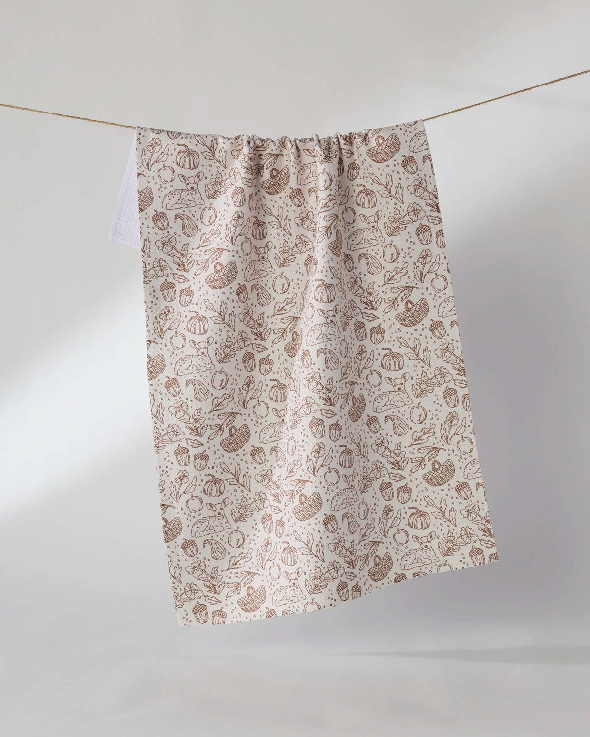 Geometry - Cozy Flora Tea Towel: Black