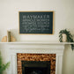 Waymaker | Wall Art: Soft White-Black Text / Light Brown Frame / 24 inches x 16 inches