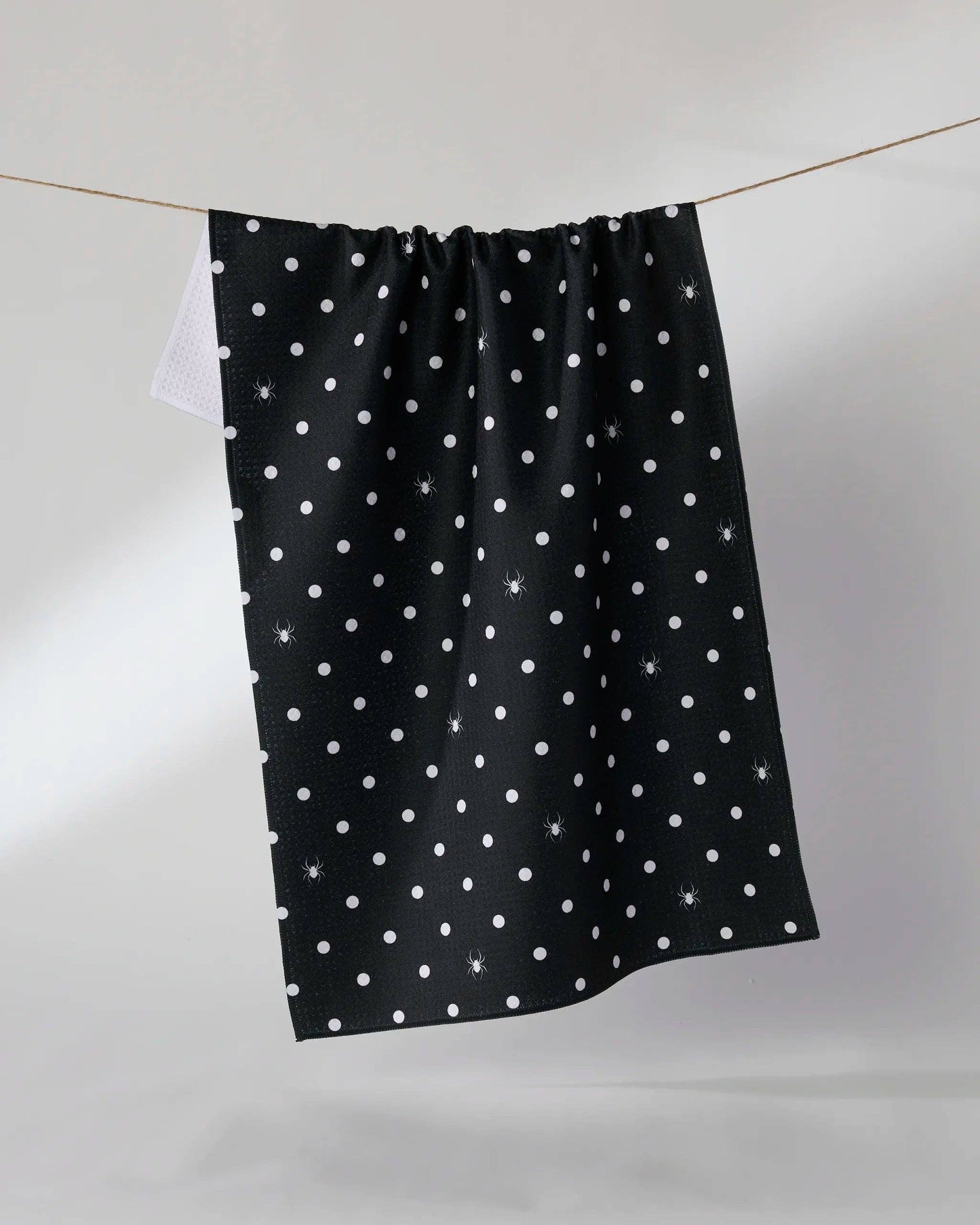 Spookydots Tea Towel: Black