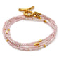Long Pink Opal Stone and Gold Luxury Necklace