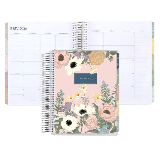 Monthly Planner - Bouquet cover, Pastel Minimal theme