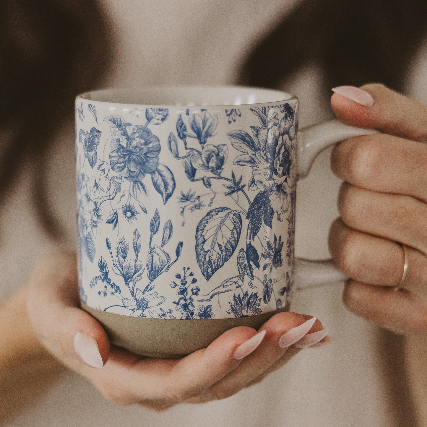 Mug: Blue Delft Stoneware Coffee Mug