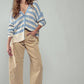 Cozy and Free Striped Cardigan: SKY BLUE/CREAM