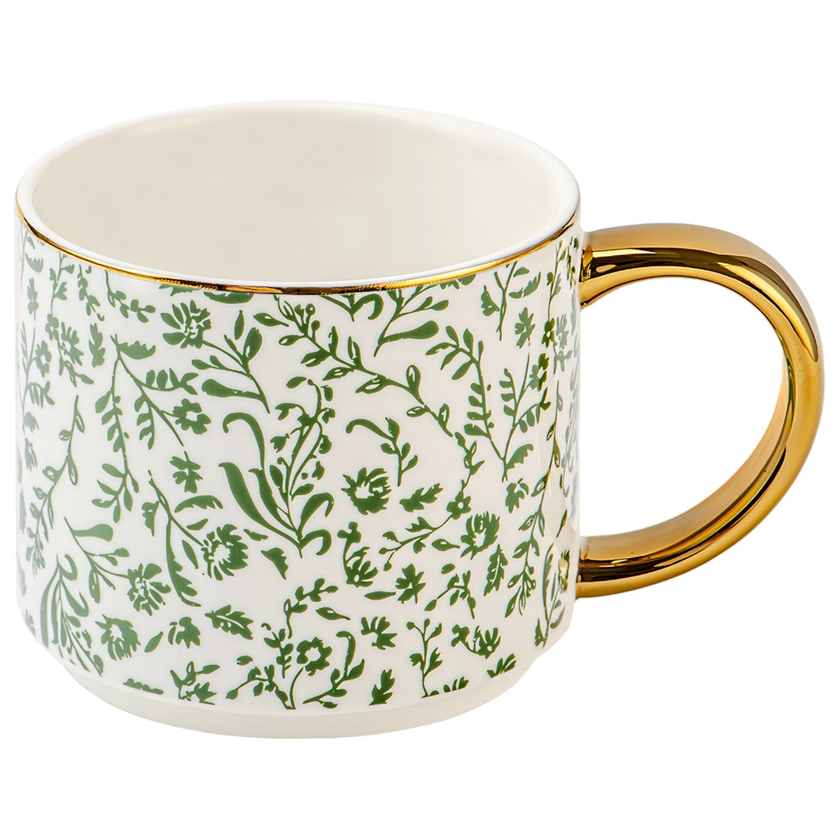 Mug: Green Floral Coffee Mug