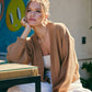 in february - EVERYDAY ESEENTIAL EASY LAYERING BALLOON SLV WAFFLE CARDIGAN: ROSEWOOD / S