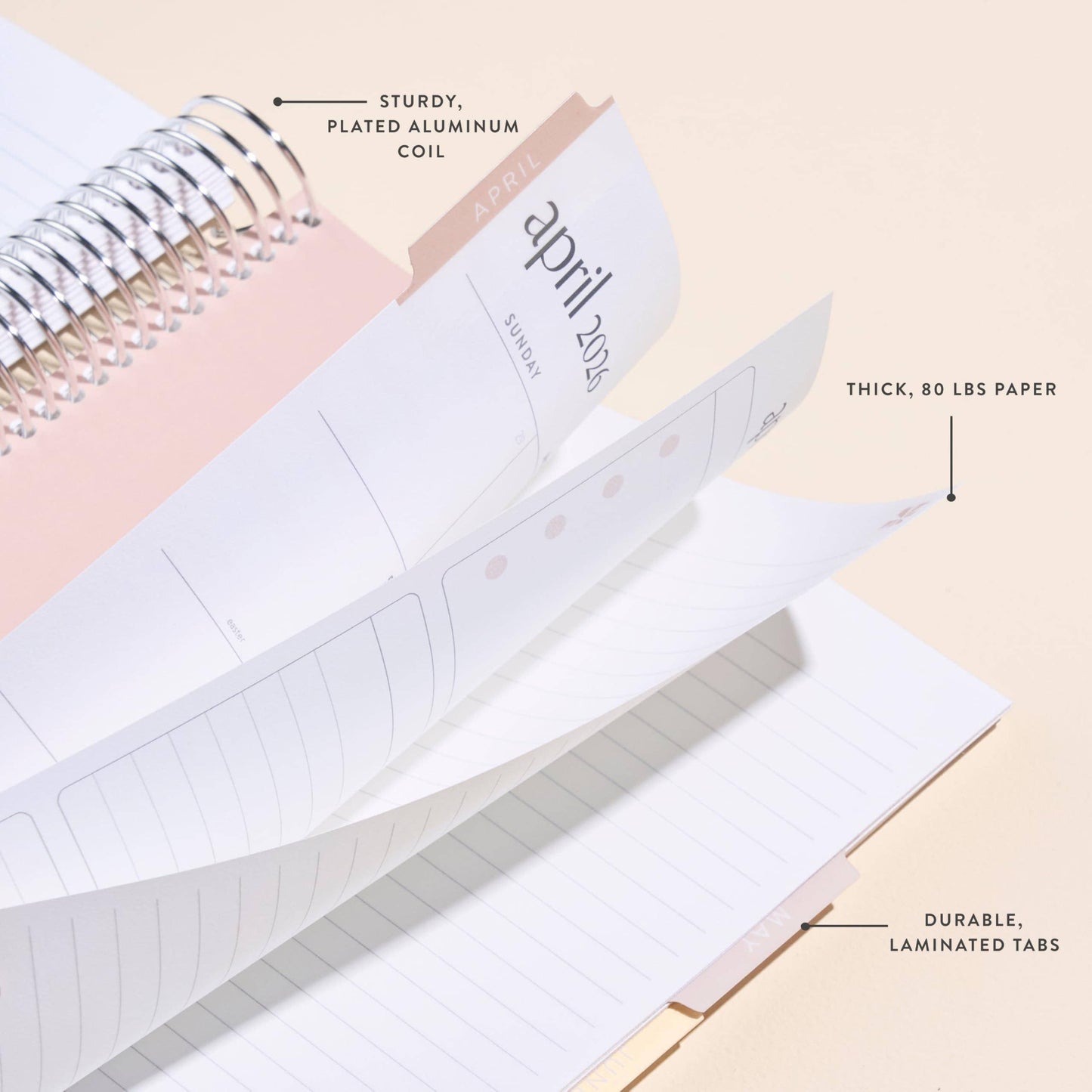 Monthly Planner -Tulipscape cover, Pastel Minimal theme