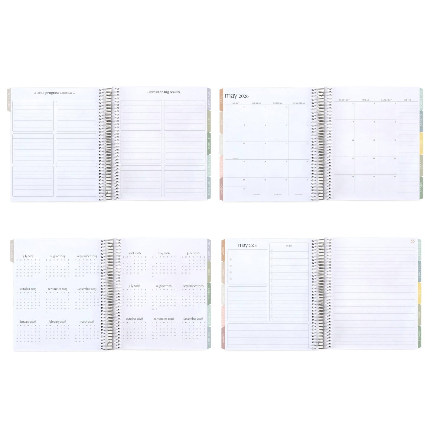 Monthly Planner -Tulipscape cover, Pastel Minimal theme