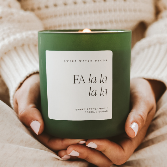 Candle: Fa La La La La 15 oz Soy Candle, Matte Jar-