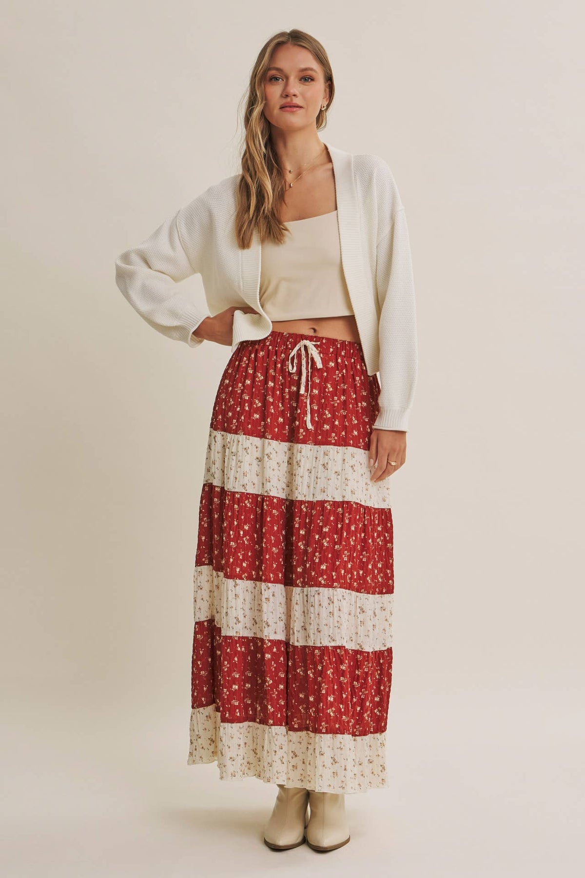 in february - EVERYDAY ESEENTIAL EASY LAYERING BALLOON SLV WAFFLE CARDIGAN: CAMEL / S