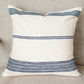 Creative Women - 18" Aden Cotton Throw Pillow Cover: Natural with Navy