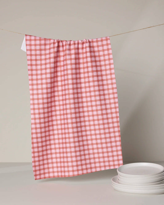 Cupids Plaid Tea Towel