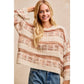 BiBi - VINTAGE SOFT CHECK PATTERN CHUNKY KNIT SWEATER: MOCHA MULTI / L