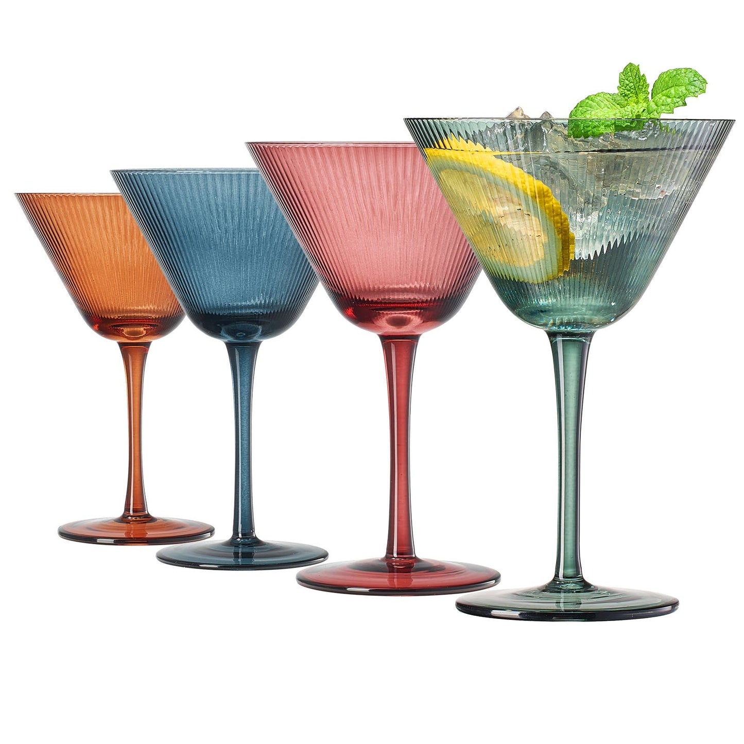 Ripple Martini Glasses: Set of 4