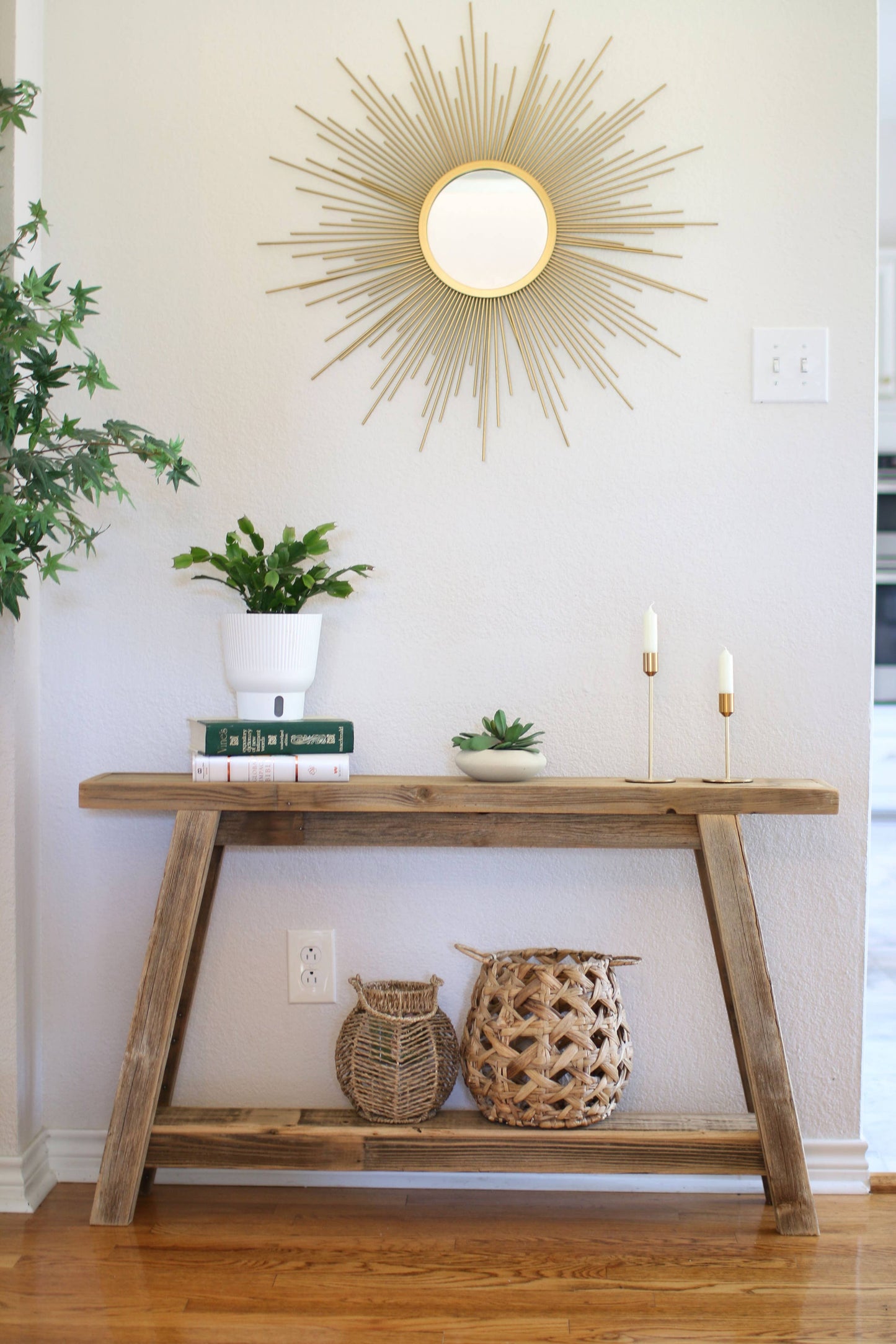 The Camden Console – Reclaimed Wood Table with Recessed Top