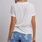 Urban Daizy - Rolled Sleeve V-Neck Pocket Tee: IVORY / S-2/M-2/L-2