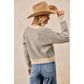 BiBi - TWO TONE STRIPED SWEATER TOP: CHARCOAL / M