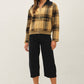 Be Cool - PLAID ZIP UP SWEATER JACKET : BLUE / S
